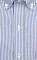 Tailored Fit Blue Fine Line Stripe Button - Down Collar Supima® Cotton Non - Iron Pinpoint Oxford Dress Shirt - Wilkes & Riley, LLC