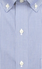 Tailored Fit Blue Fine Line Stripe Button - Down Collar Supima® Cotton Non - Iron Pinpoint Oxford Dress Shirt (B/T) - Wilkes & Riley, LLC