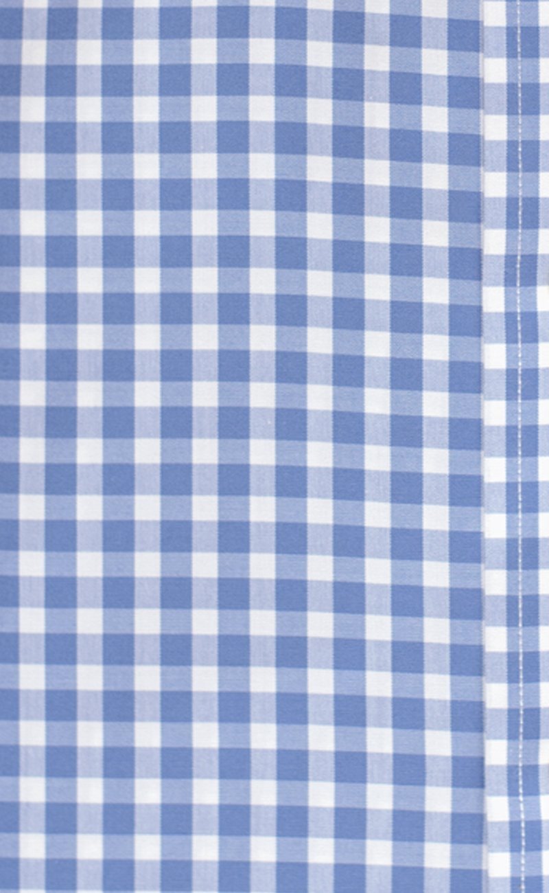 Tailored Fit Blue Gingham Button - Down Collar Supima® Non - Iron Cotton Broadcloth Sport Shirt (B/T) - Wilkes & Riley, LLC