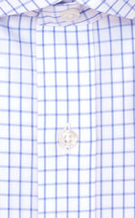 Tailored Fit Blue Large Check English Spread Collar Supima® Cotton Non - Iron Broadcloth Dress Shirt (B/T) - Wilkes & Riley, LLC