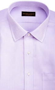 Tailored fit Lavendar Herringbone Spread Collar Supima® Cotton Non - Iron Dress Shirt (B/T) - Wilkes & Riley, LLC