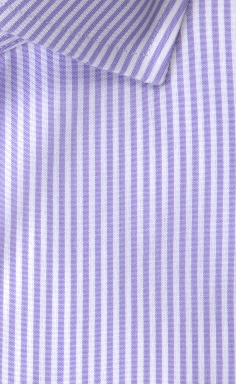 Tailored Fit Lavender Bengal Stripe English Spread Collar Supima® Cotton Non - Iron Broadcloth Dress Shirt (B/T) - Wilkes & Riley, LLC