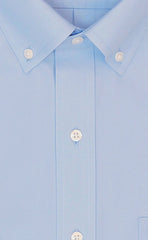 Tailored Fit Light Blue Solid Button - Down Collar Supima® Cotton Non - Iron Pinpoint Oxford Dress Shirt - Wilkes & Riley, LLC