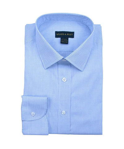 Tailored Fit Mini Check w/ Spread Collar