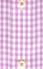 Tailored Fit Pink Gingham Check Button - Down Collar Supima® Non - Iron Cotton Broadcloth Sport Shirt - Wilkes & Riley, LLC