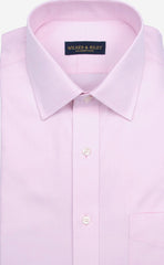 Tailored Fit Pink Solid Spread Collar Supima® Cotton Non - Iron Pinpoint Oxford Dress Shirt - Wilkes & Riley, LLC
