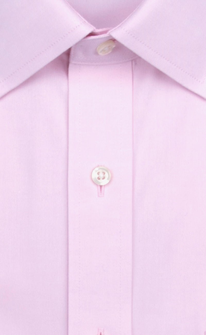 Tailored Fit Pink Solid Spread Collar Supima® Cotton Non - Iron Pinpoint Oxford Dress Shirt - Wilkes & Riley, LLC