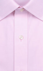 Tailored Fit Pink Solid Spread Collar Supima® Cotton Non - Iron Pinpoint Oxford Dress Shirt - Wilkes & Riley, LLC