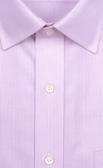 Tailored Fit Pink Stripe Spread Collar Supima® Cotton Non - Iron Twill Dress Shirt - Wilkes & Riley, LLC