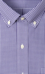 Tailored Fit Purple Gingham Button - Down Collar Supima® Cotton Non - Iron Broadcloth Sport Shirt - Wilkes & Riley, LLC