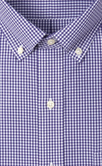 Tailored Fit Purple Gingham Button - Down Collar Supima® Cotton Non - Iron Broadcloth Sport Shirt (B/T) - Wilkes & Riley, LLC