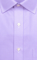 Tailored Fit Purple Houndstooth Spread Collar Supima® Cotton Non - Iron Twill Dress Shirt (B/T) - Wilkes & Riley, LLC