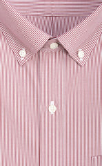 Tailored Fit Red Fine Line Stripe Button - Down Collar Supima® Cotton Non - Iron Pinpoint Oxford Dress Shirt - Wilkes & Riley, LLC