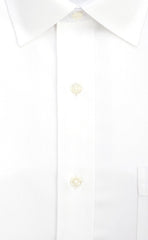 Tailored fit White Herringbone Spread Collar Supima® Cotton Non - Iron Dress Shirt - Wilkes & Riley, LLC