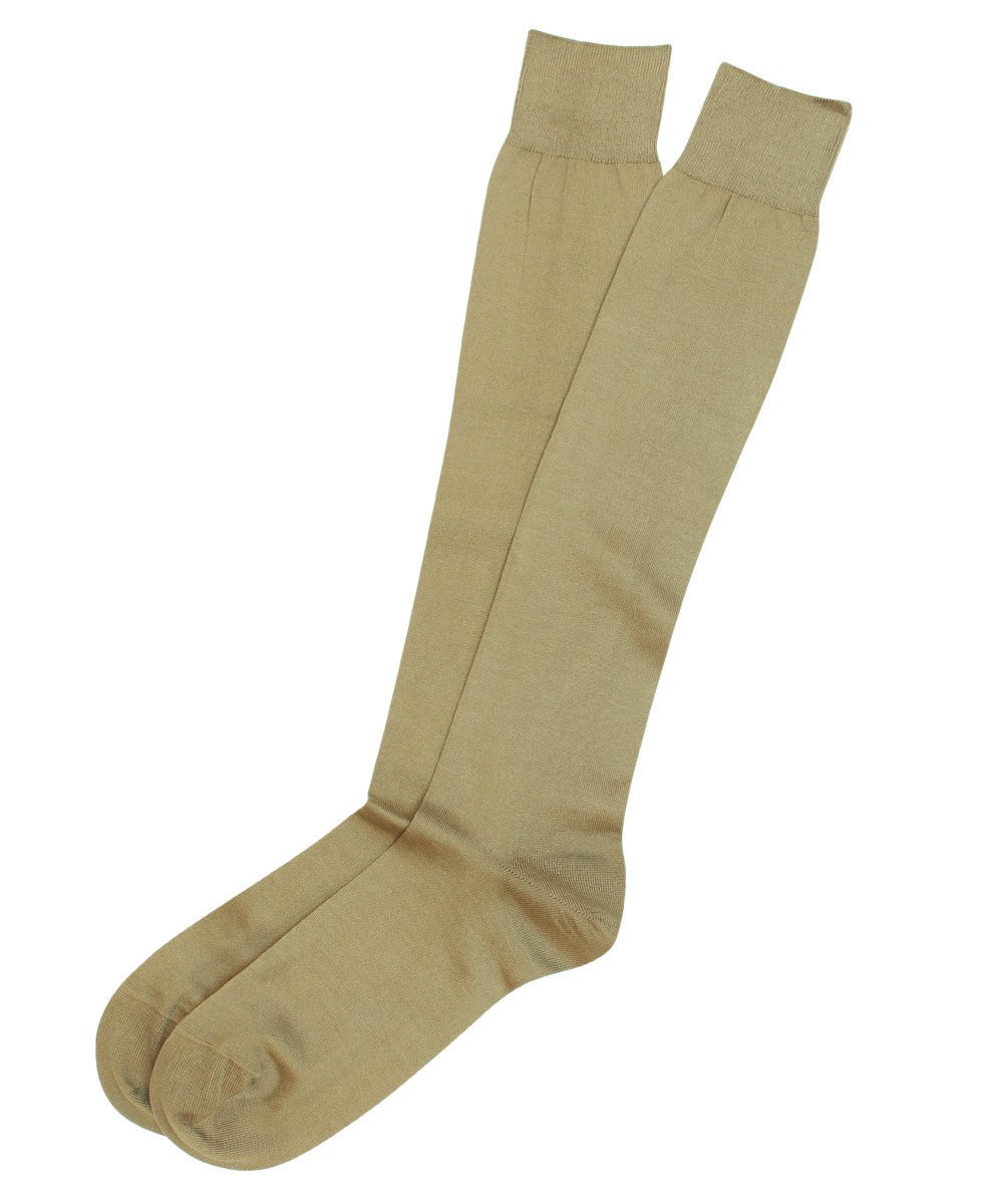 Tan Cotton Lisle - Over The Calf - Wilkes & Riley, LLC