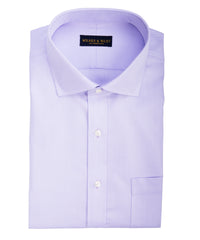 Tailored fit Lavendar Herringbone English Spread Collar Supima® Cotton Non-Iron Dress Shirt (B/T)