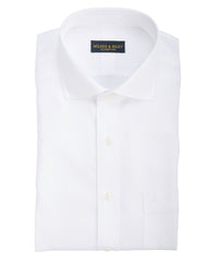 Tailored fit White Herringbone English Spread Collar Supima® Cotton Non-Iron Dress Shirt (B/T)