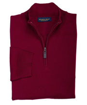 Ultra - fine Zegna Baruffa Half - Zip Merino Wool Sweater - Burgundy - Wilkes & Riley, LLC