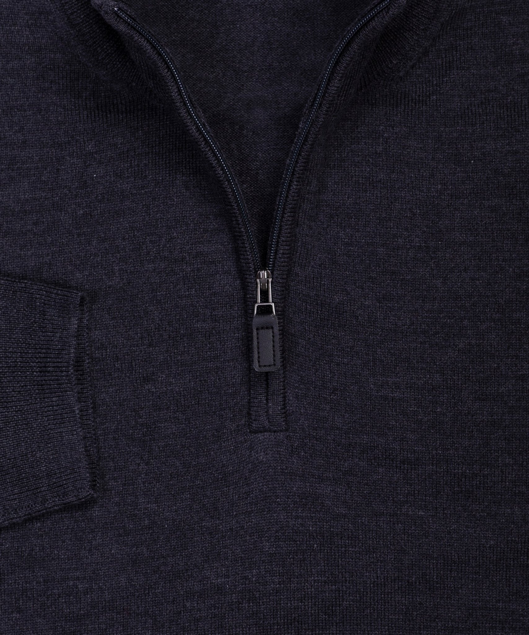 Ultra - fine Zegna Baruffa Half - Zip Merino Wool Sweater - Charcoal - Wilkes & Riley, LLC