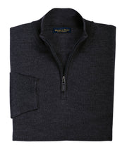 Ultra - fine Zegna Baruffa Half - Zip Merino Wool Sweater - Charcoal - Wilkes & Riley, LLC
