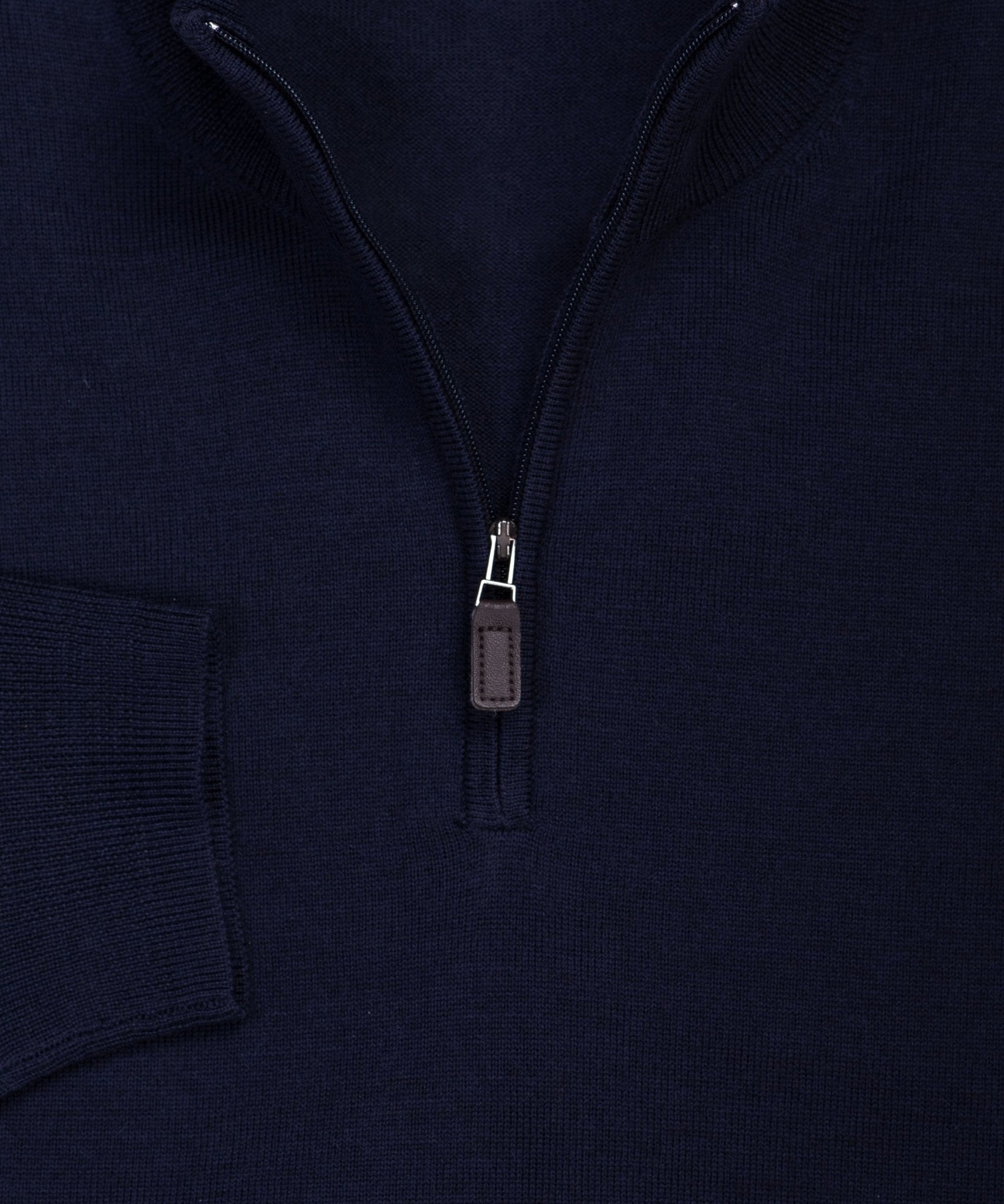 Ultra - fine Zegna Baruffa Half - Zip Merino Wool Sweater - Navy - Wilkes & Riley, LLC