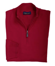 Ultra - fine Zegna Baruffa Half - Zip Merino Wool Sweater - Red - Wilkes & Riley, LLC
