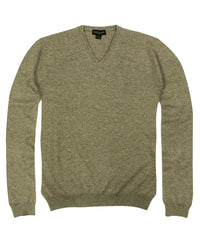 Wilkes & Riley 100% Cashmere Sweater W/ Loro Piana Yarn - Taupe V-Neck