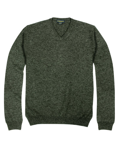 Wilkes & Riley 100% Cashmere V-neck Sweater W/ Loro Piana Yarn in Charcoal 