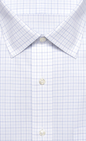 Wilkes & Riley Navy & Light Blue Tattersal Spread Collar Alt