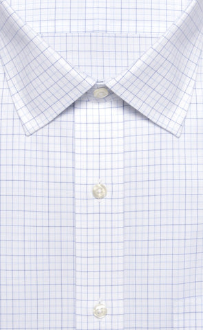 Wilkes & Riley Navy & Light Blue Tattersal Spread Collar Alt