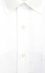 Tailored fit White Herringbone Spread Collar Supima® Cotton Non-Iron Dress Shirt