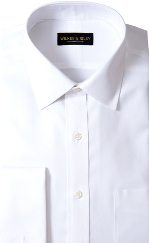 Wilkes & Riley White Royal Oxford Spread Collar French Cuff